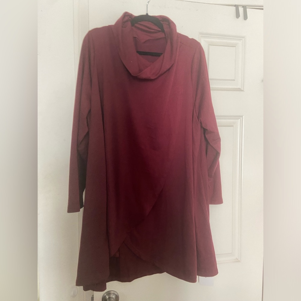 BloomChic Deep Red Long Sleeve Top